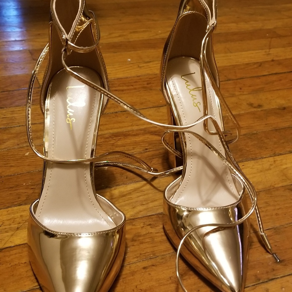 Gold Strap Up heels